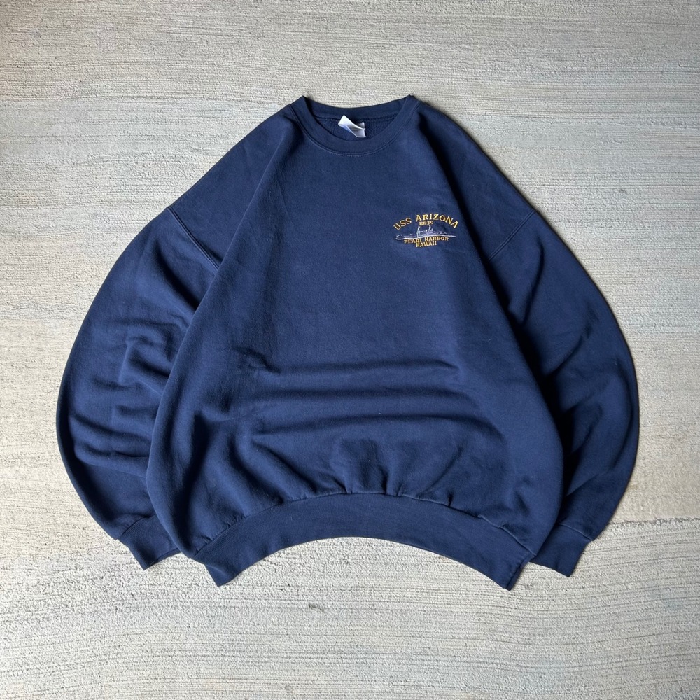 Vintage 90s USS Arizona Pearl Harbor Hawaii Navy Crewneck